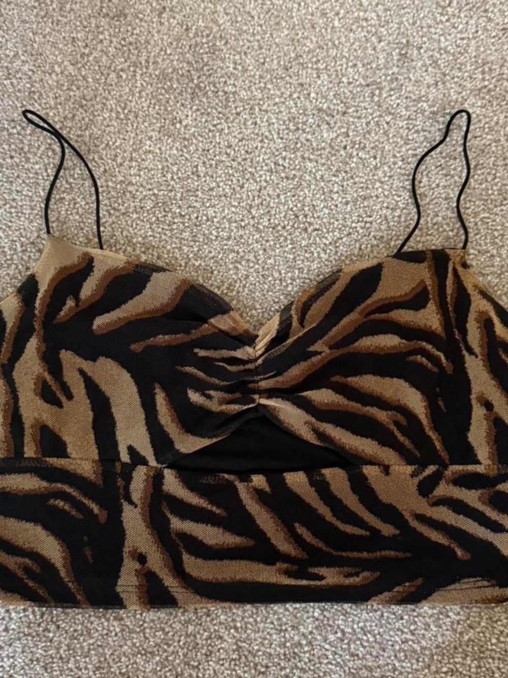 brown zebra stripe / tiger stripe crop top 🐅🦓